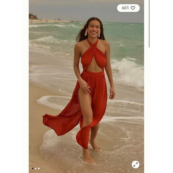 L*Space X Anthropologie Kailani Jumpsuit in Light Red